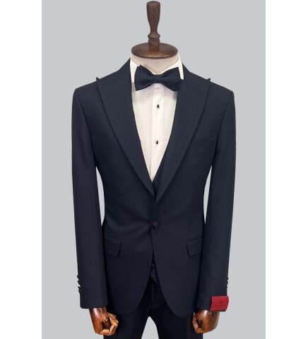 SUIT SARTORIA NAVY BLUE REMOVABLE LAPEL TUXEDO 5641