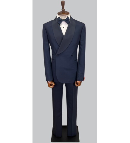 SUIT SARTORIA LACİVERT ŞAL YAKA DAMATLIK 5453