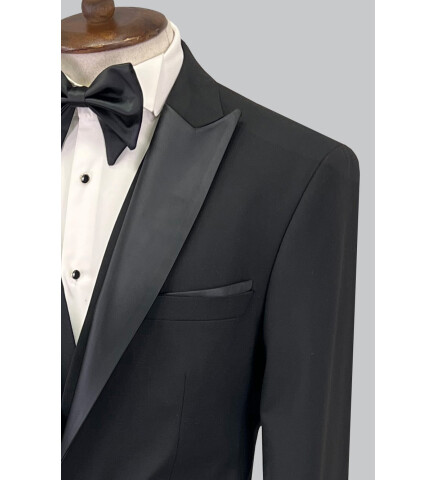 SUIT SARTORIA REMOVABLE LAPEL BLACK TUXEDO 5626