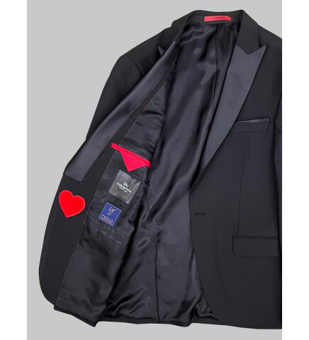 SUIT SARTORIA REMOVABLE LAPEL BLACK TUXEDO 5626