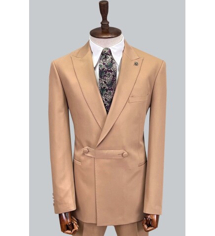 SUIT SARTORIA LIGHT BROWN DOUBLE BREASTED SUIT 2773