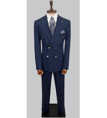 SUIT SARTORIA NAVY BLUE DOUBLE BREASTED SUIT 2802