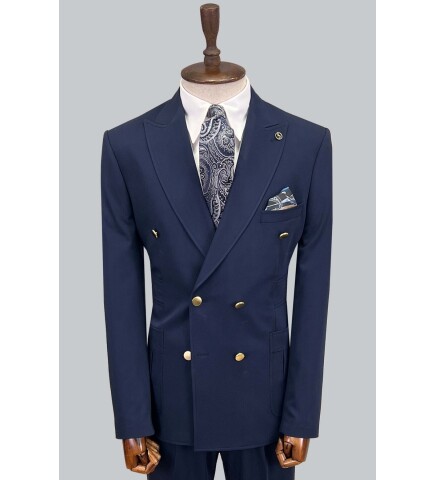 SUIT SARTORIA NAVY BLUE DOUBLE BREASTED SUIT 2802