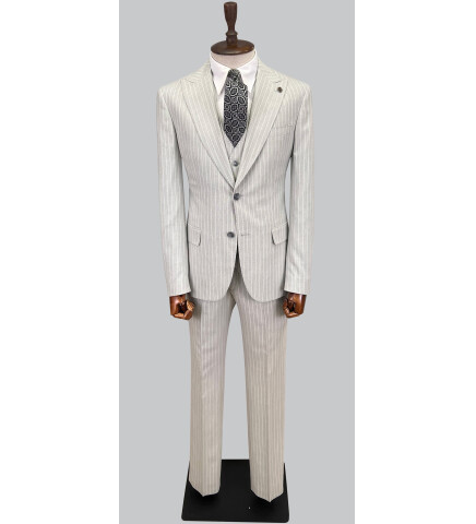 SUIT SARTORIA ÇİZGİLİ AÇIK GRİ TAKIM ELBİSE 2760