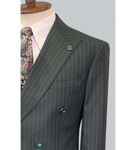 SUIT SARTORIA GREEN DOUBLE BREASTED SUIT 2727