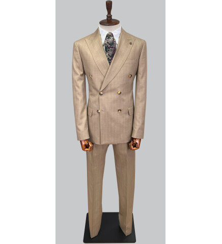 SUIT SARTORIA BEIGE DOUBLE BREASTED SUIT 2727