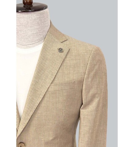 SUIT SARTORIA LIGHT BROWN LINEN JACKET 4455