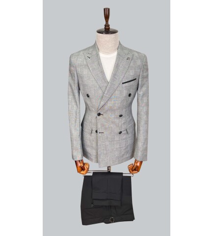 SUIT SARTORIA BLACK LINEN SUIT 2617