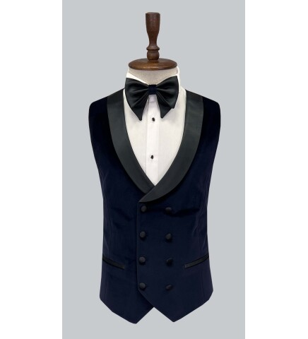 SUIT SARTORIA NAVY BLUE VELVET TUXEDO 5582