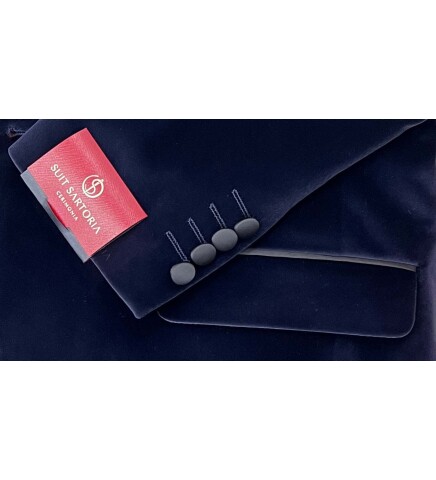 SUIT SARTORIA NAVY BLUE VELVET TUXEDO 5582