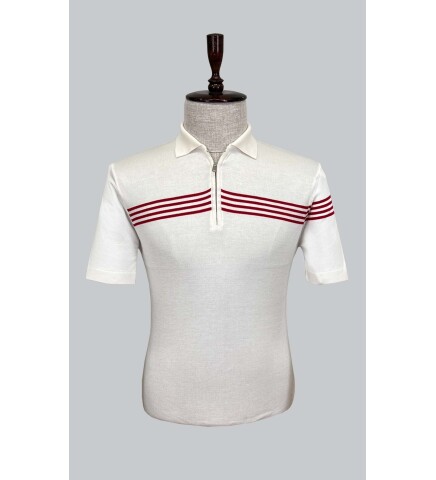 SUIT SARTORIA BEYAZ KISA KOLLU TRİKO T-SHIRT 9025