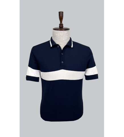 SUIT SARTORIA NAVY BLUE SHORT SLEEVE KNITWEAR T-SHIRT 9023