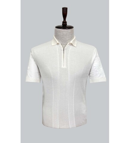SUIT SARTORIA BEYAZ KISA KOLLU TRİKO T-SHIRT 9022