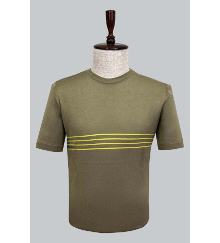 SUIT SARTORIA HAKİ KISA KOLLU TRİKO T-SHIRT 9018
