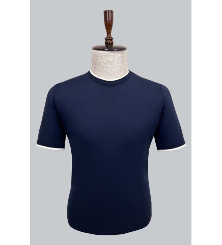 SUIT SARTORIA LACİVERT KISA KOLLU TRİKO T-SHIRT 9017