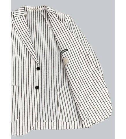 SUIT SARTORIA GREEN STRIPED LINEN JACKET 4351
