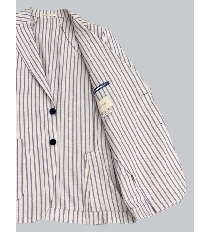 SUIT SARTORIA BLUE STRIPED LINEN JACKET 4351