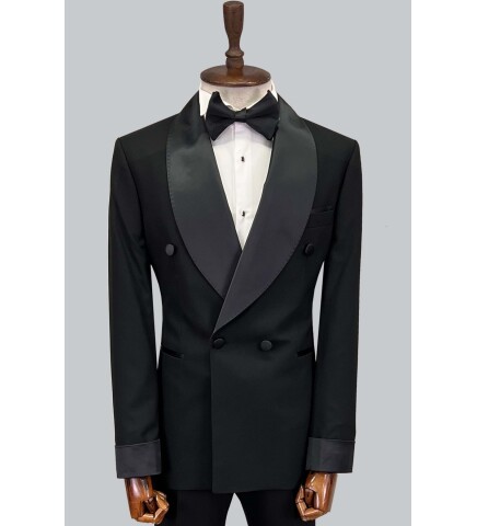 SUIT SARTORIA BLACK SHAWL LAPEL TUXEDO 5642