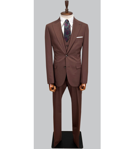SUIT SARTORIA KAHVERENGİ YELEKLİ TAKIM ELBİSE 2956